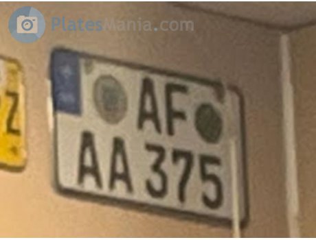 AF AA 375, License plate without vehicle