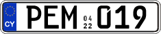 License plate of Cyprus, Regular plates