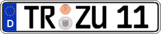 German license plate, Regular plates