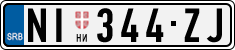 License plate of Serbia, Cars