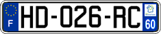 French license plate, SIV (ordinary)