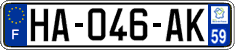 French license plate, SIV (ordinary)
