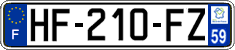 French license plate, SIV (ordinary)
