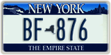 New York, County plate (AB-123)