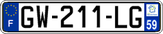 French license plate, SIV (ordinary)
