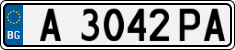 License plate of Bulgaria, Cars