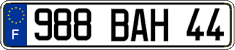 French license plate, FNI