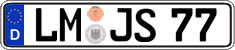 German license plate, Regular plates