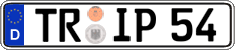 German license plate, Regular plates