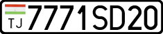 License plate of Tajikistan, Private owners (2009)