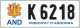 License plate of Andorra, Cars (A 1234)