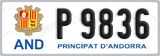 License plate of Andorra, Cars (A 1234)