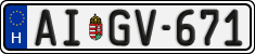license plates of Hungary, Regular plates (2022)