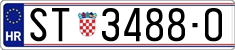 License plate of Croatia, Regular plates