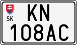 License plate of Slovakia, Cars