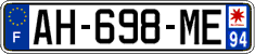 French license plate, SIV (ordinary)