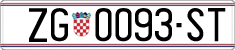 License plate of Croatia, Regular plates