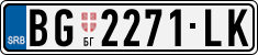 License plate of Serbia, Cars