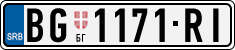 License plate of Serbia, Cars