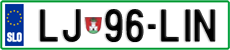 License plate of Slovenia, Cars