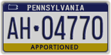 Pennsylvania, Specialty plates (AB-123XX)