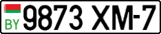 License plate Belarus, Cars (2004)
