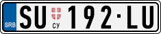 License plate of Serbia, Cars