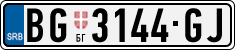 License plate of Serbia, Cars