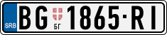 License plate of Serbia, Cars