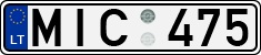 License plate of Lithuania, Cars