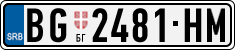 License plate of Serbia, Cars