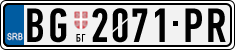 License plate of Serbia, Cars