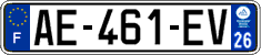 French license plate, SIV (ordinary)