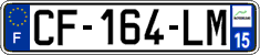 French license plate, SIV (ordinary)