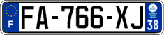 French license plate, SIV (ordinary)