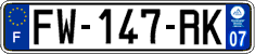 French license plate, SIV (ordinary)