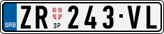 License plate of Serbia, Cars