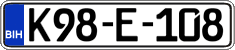 License plate of Bosnia and Herzegovina, Regular plates