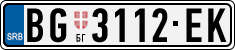 License plate of Serbia, Cars