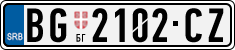 License plate of Serbia, Cars