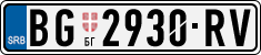 License plate of Serbia, Cars