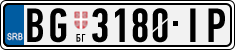 License plate of Serbia, Cars