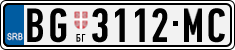 License plate of Serbia, Cars