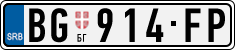 License plate of Serbia, Cars