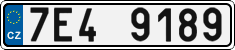 License plate of the Czech Republic, Cars (2001)