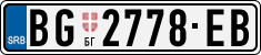 License plate of Serbia, Cars