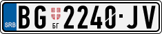 License plate of Serbia, Cars