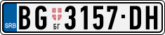 License plate of Serbia, Cars