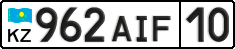 License plate Kazakhstan, Private owners (2012)