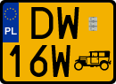 License plates of Poland, Oldtimers